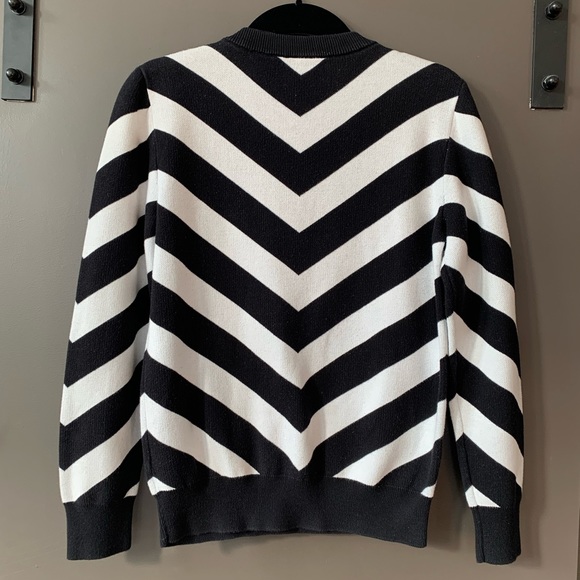 Balmain X HM Black and White Chevron Sweater - Picture 2 of 9